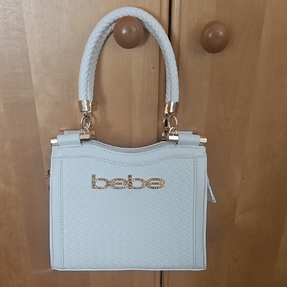 Bebe White Woven Handbag